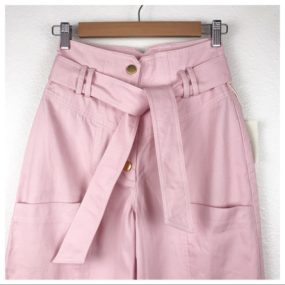 NWT‎ Tularosa Barrett High Waist Denim Button Fly Front Pant Blush Pink Size XS - Picture 7 of 14